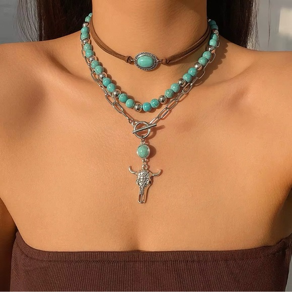 Jewelry - Turquoise Layered Necklace Set ( it's a little short )